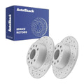 Rear Drilled Slotted Brake Rotors Pair for VW, Jetta 2019-2025, FWD L4 1.4L 1.5L