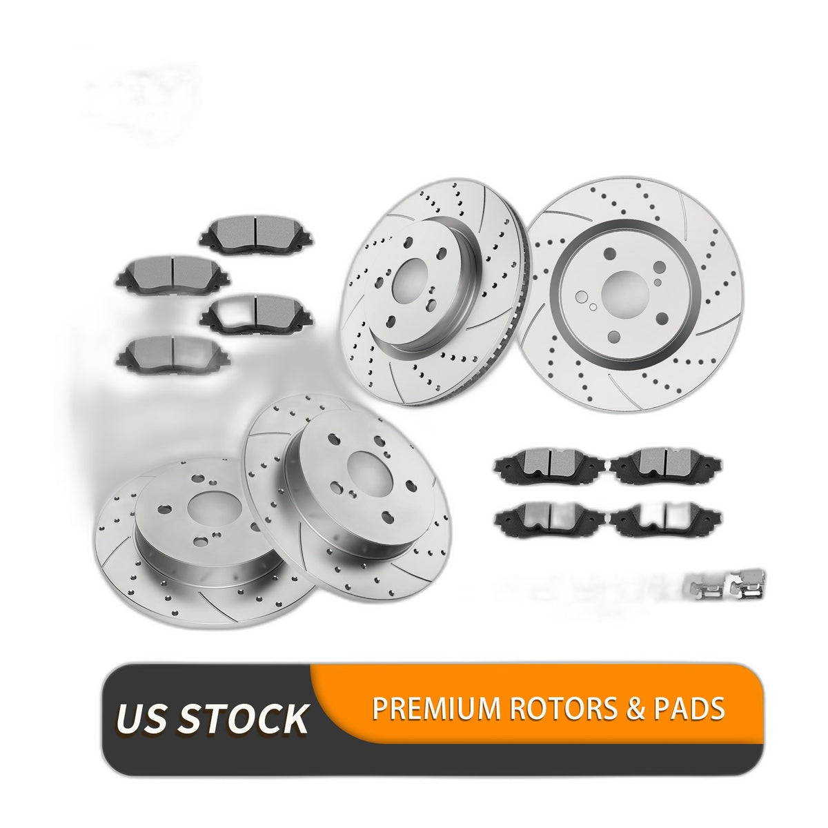 Front Rear Brake Rotors Pads Kit for Lexus ES250 ES300H Toyota Avalon Camry