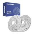 Front Drilled Slotted Brake Rotors Pair for Chrysler 200 2017