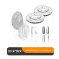 Front Rear Brake Rotors Pads Kit for Dodge Caravan Grand Journey Slotted