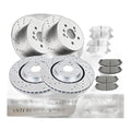 For 2008-2013 Highlander Toyota Front Rear Drilled Brake Rotors Ceramic Pads Kit