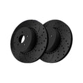 Rear Drilled Slotted Brake Rotors Pair for Genesis G70 2025
