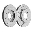 Front Drilled Slotted Brake Rotors Pair for 2017-2022 2023 2024 Nissan TITAN