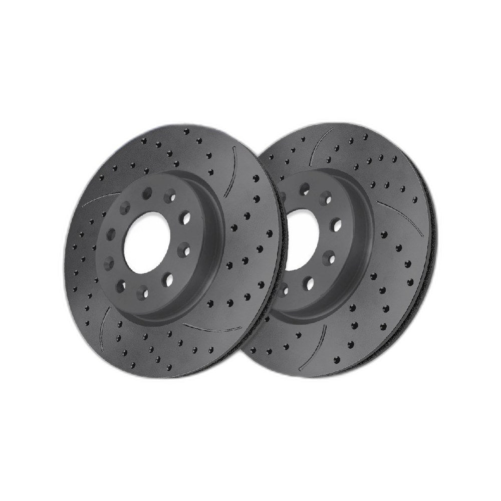 Front Drilled Slotted Brake Rotors Pair for Chevy, Trax 2024-2025, FWD L3 1.2L