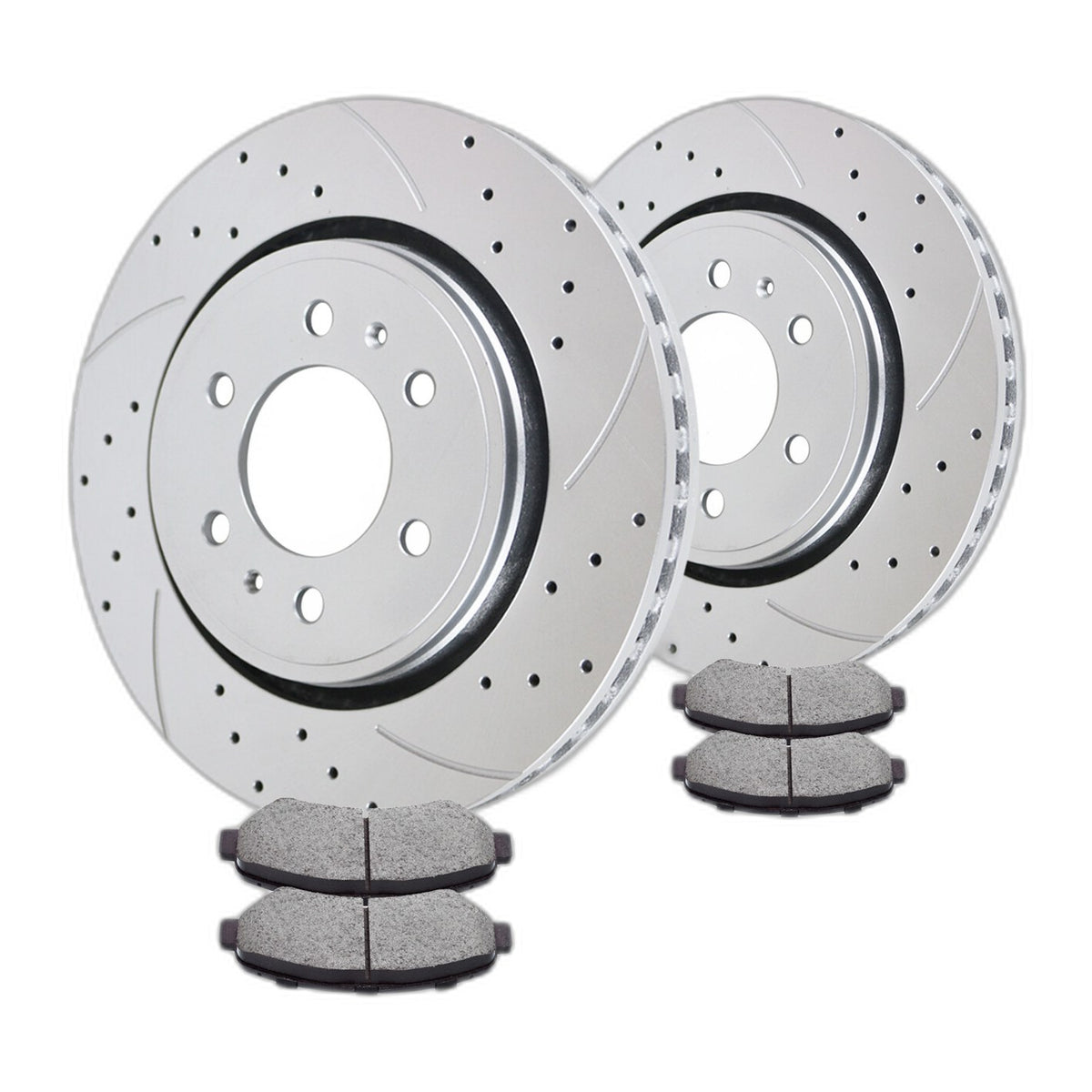 Front Brake Rotors Pads Kit for Ford F-150 Navigator Drilled Slotted Brakes