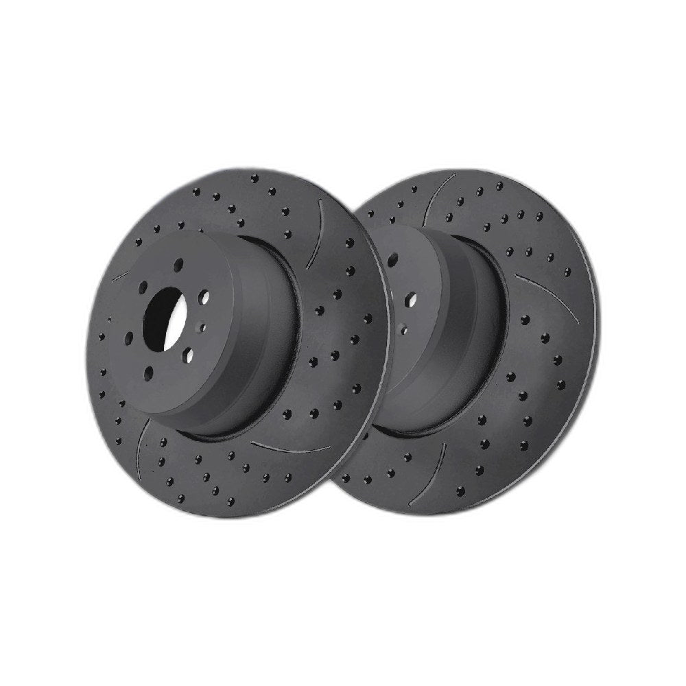 Rear Drilled Slotted Brake Rotors Pair for Chevy Colorado 2022