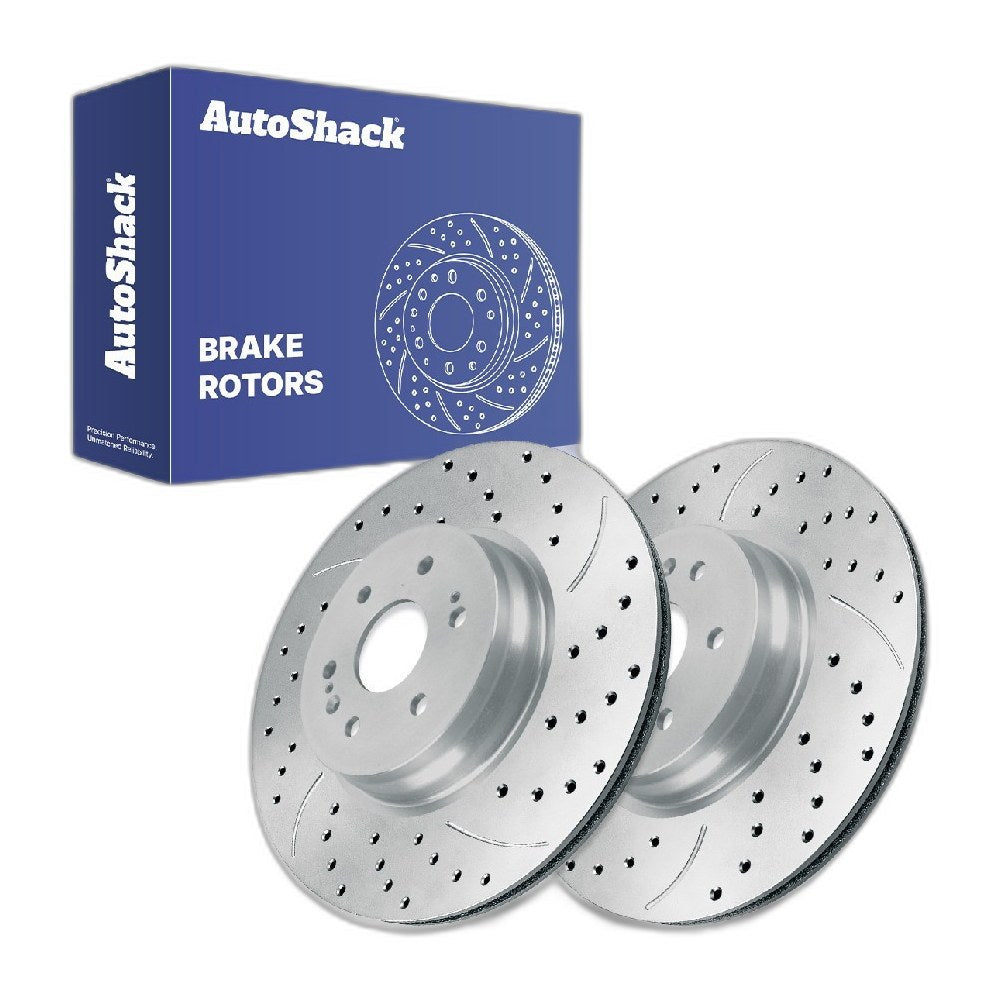 Rear Drilled Slotted Brake Rotors Pair for Chevy Silverado 1500 2025