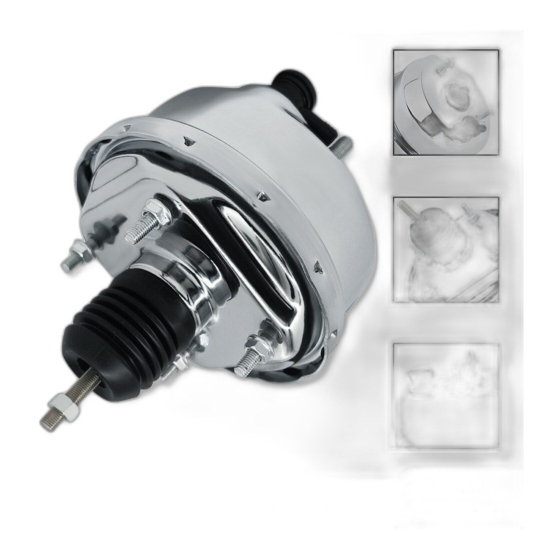 For Chevy Ford GM Street Rod Chrome 7" Single Diaphragm Power Brake Booster