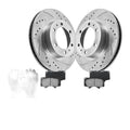 Front Drilled Brake Rotors & Metal Pads Kit for 2005-2023 Toyota Tacoma 6 Lug