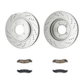 Front Drilled Slotted Rotors Ceramic Pads Kit for Ford Explorer Mountaineer