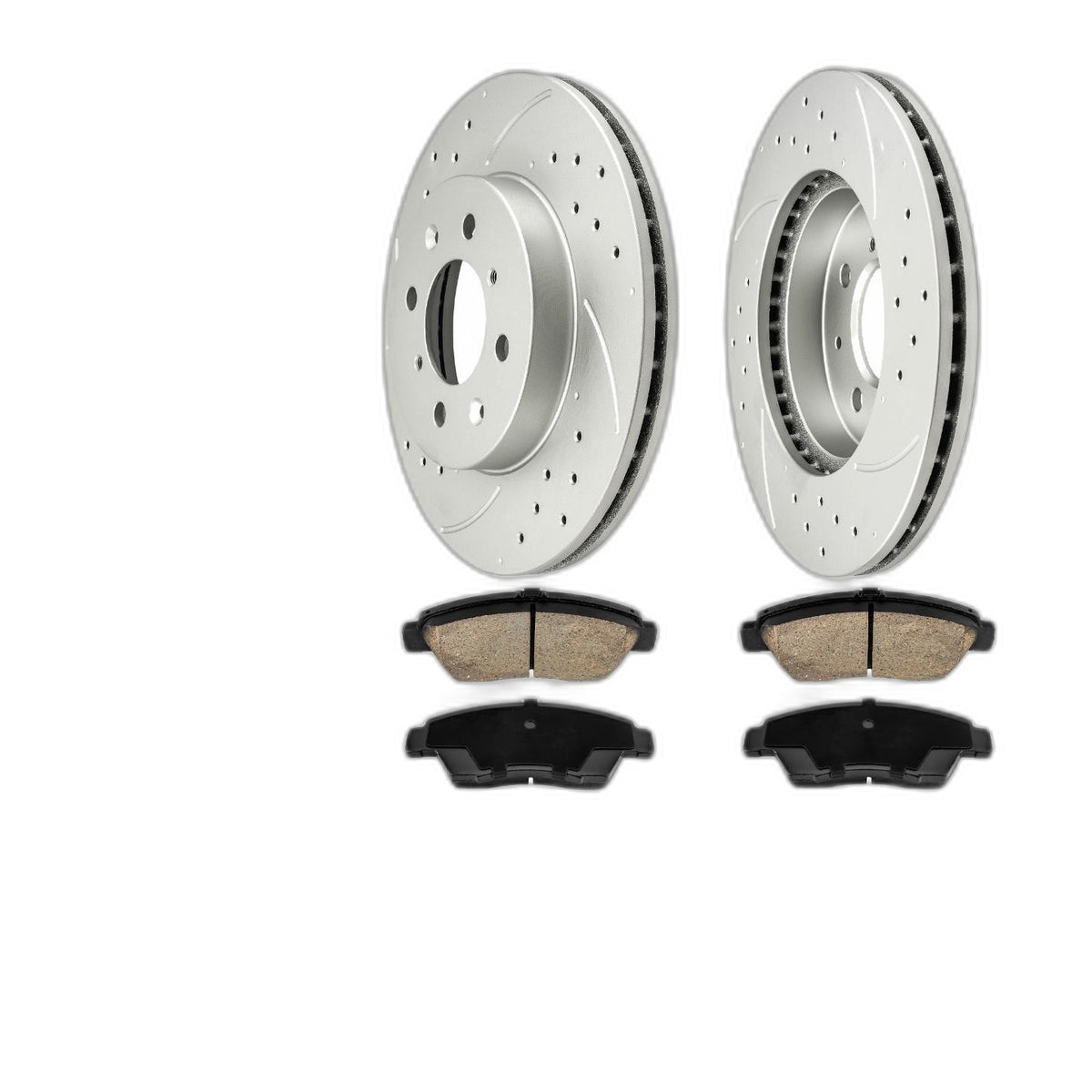 6Pc Front Drilled Slotted Brake Rotors Ceramic Pads Kit For 2007-2008 Honda Fit