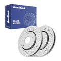 Front Drilled Slotted Brake Rotors Pair for VW, Routan 2011-2014, FWD V6 3.6L