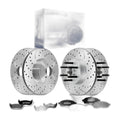 Front Rear Drilled Slotted Brake Rotors Ceramic Pads for Ford F-150 2008