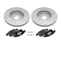Front Drilled Disc Rotors + Ceramic Brake Pads Kit for 2013 - 2020 Ford Fusion