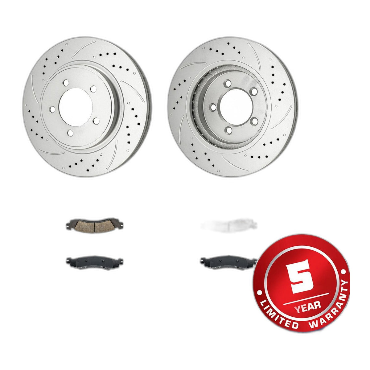 Front Drilled Slotted Brake Rotors Ceramic Pads Fits 2006-2010 Ford Explorer
