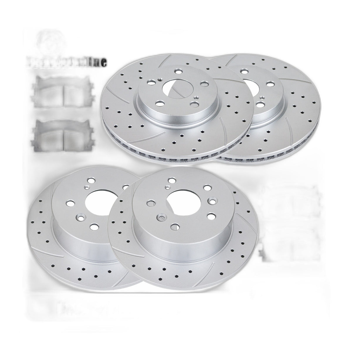 Front Rear Brake Rotors Pads for Ford Fusion 2006-2011 Drilled Slotted