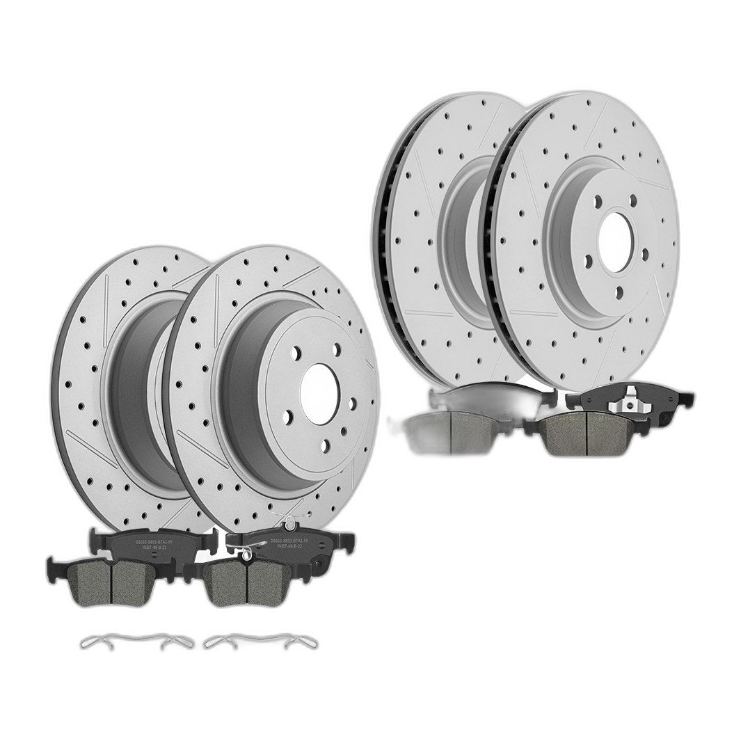 Front Rear Disc Rotors Ceramic Brake Pads For Ford Escape Lincoln MKC 2017-2019