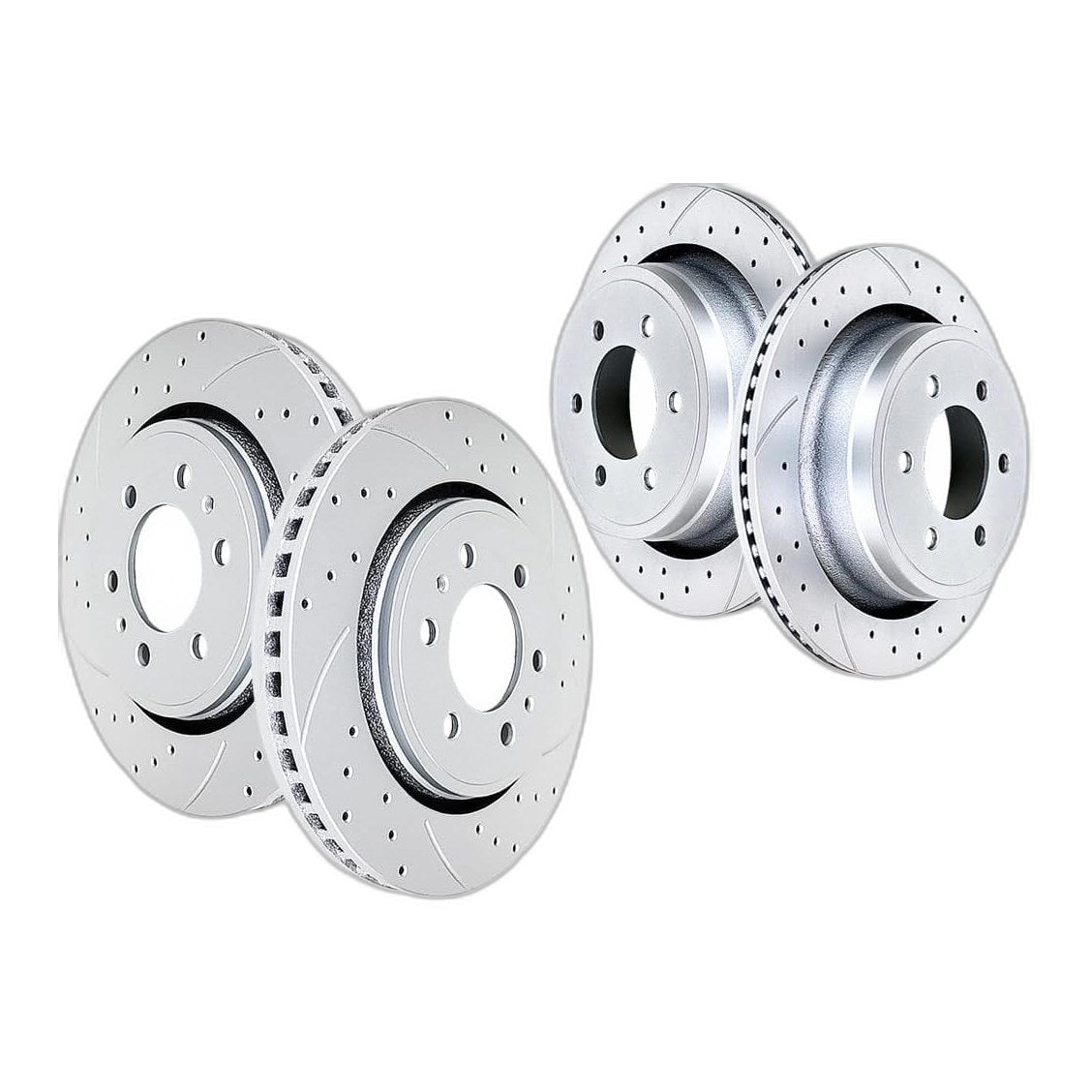 Front and Rear Rotors Brake Pads for 2012-2020 Ford F-150 Drilled & Slotted