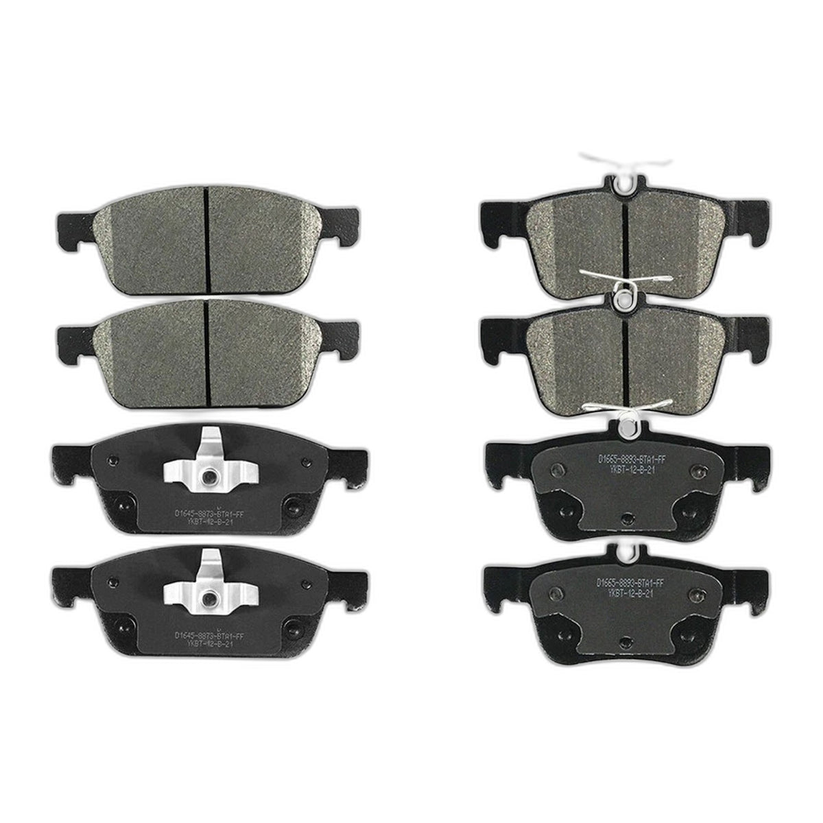 Front + Rear Ceramic Brake Pads Set with Hardware for 2017 2018 2019 Ford Escape