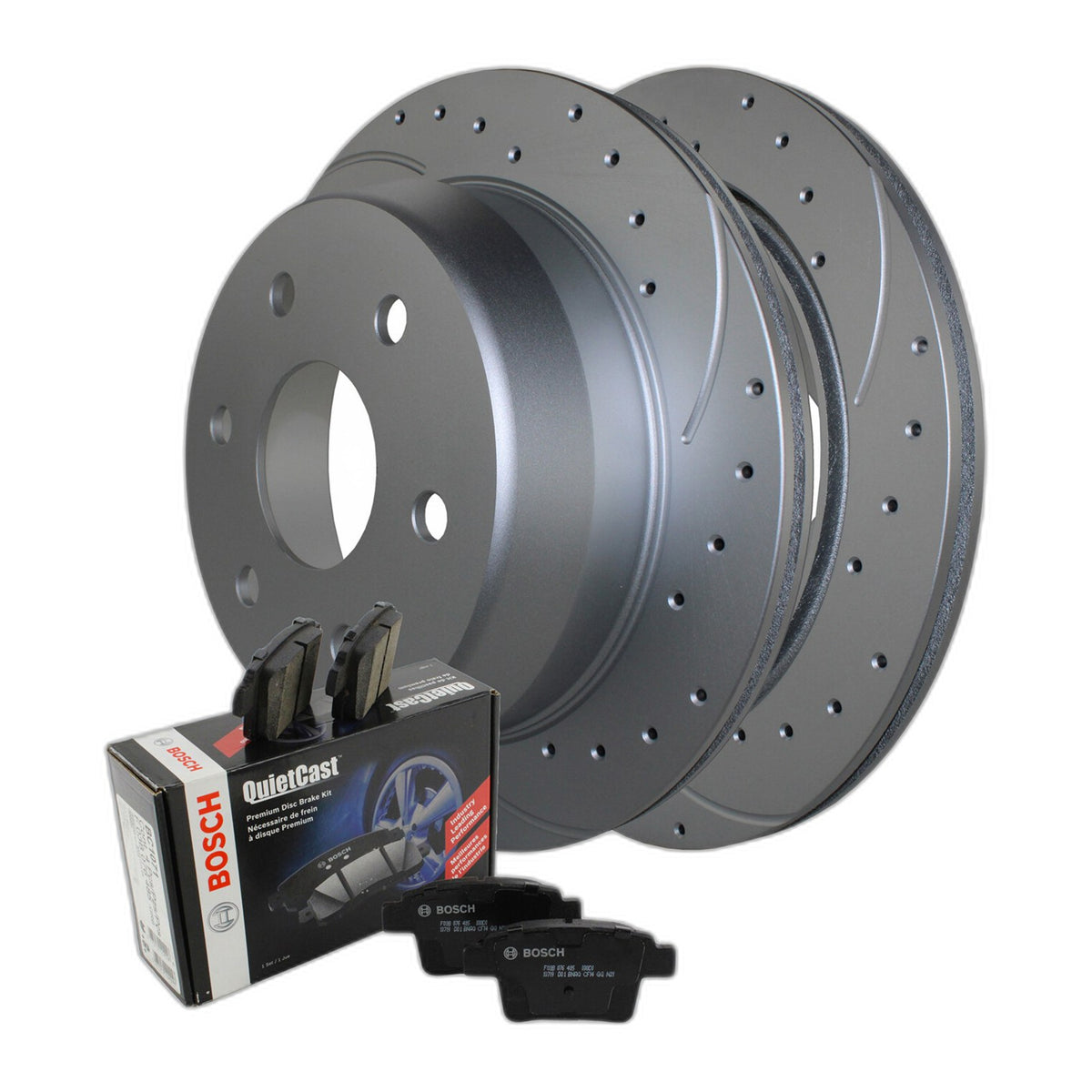 Rear Brake Kit Drilled 325mm Rotors Bosch Ceramic Pads For Silverado Sierra 1500