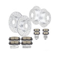 Acinoparts Front and Rear Drilled and Slotted Brake Rotors Ceramic Brake Pads...