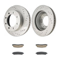 Front Drilled Slotted Brake Rotors & Pads Kit Fits 2005-2007 Ford F-250/F-350