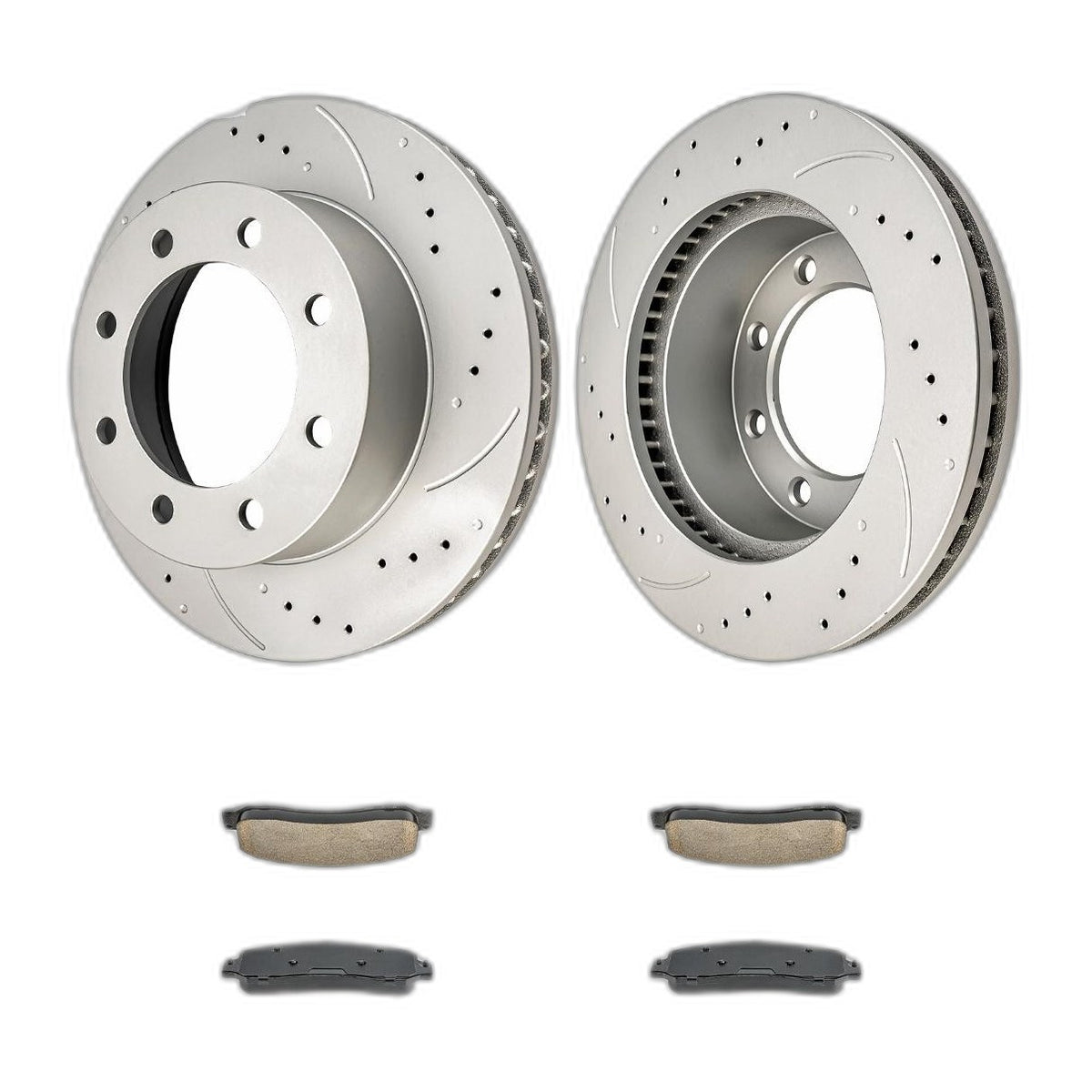Front Drilled Slotted Brake Rotors & Pads Kit Fits 2005-2007 Ford F-250/F-350
