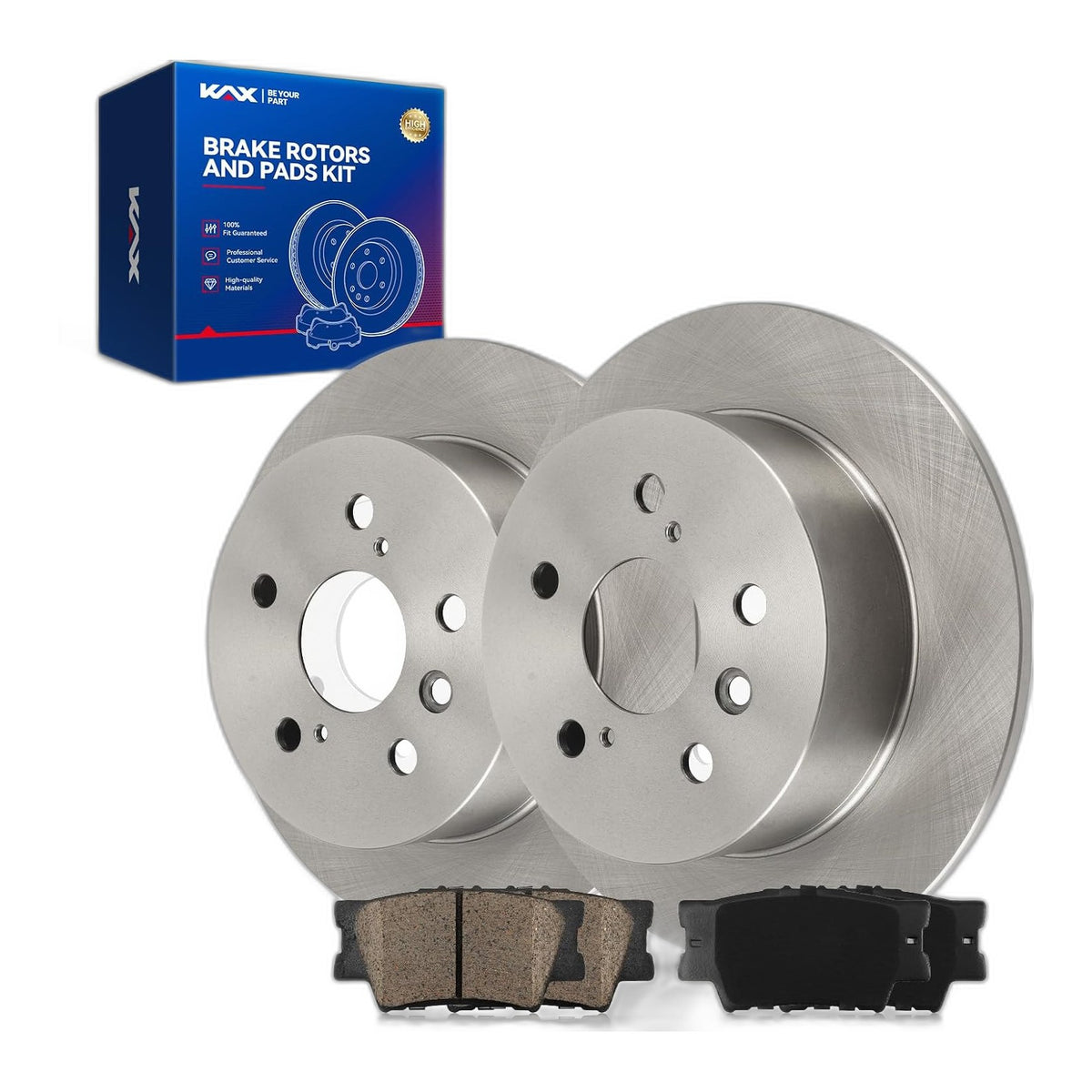 Rear Brake Kit, Carbon Fiber Ceramic Pads and Rotors for Toyota Camry 2012-2017