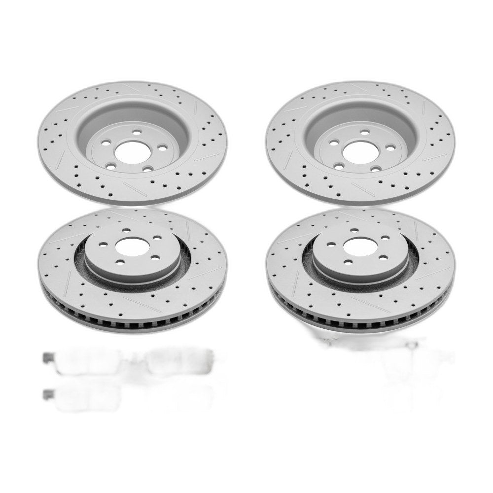 Front Rear Brake Rotors & Ceramic Pads Set For 2015-2022 Ford Edge Lincoln MKX