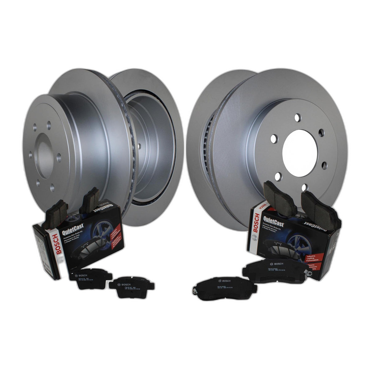 Front Rear Brake Kit Rotors & Bosch Semi-Met Pads For F-150 Mark LT Base Payload