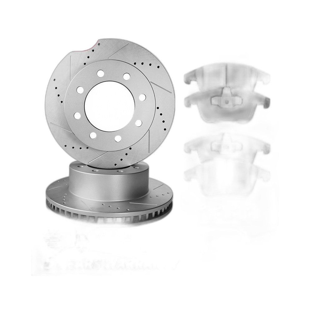 4WD Front Brake Rotors + Brakes Pads for Ford F-250 F-350 F-450 Super Duty 4x4