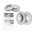 Front Rear Brake Disc Rotors Ceramic Brake Pads Kit For Ford Escape 2013 - 2016