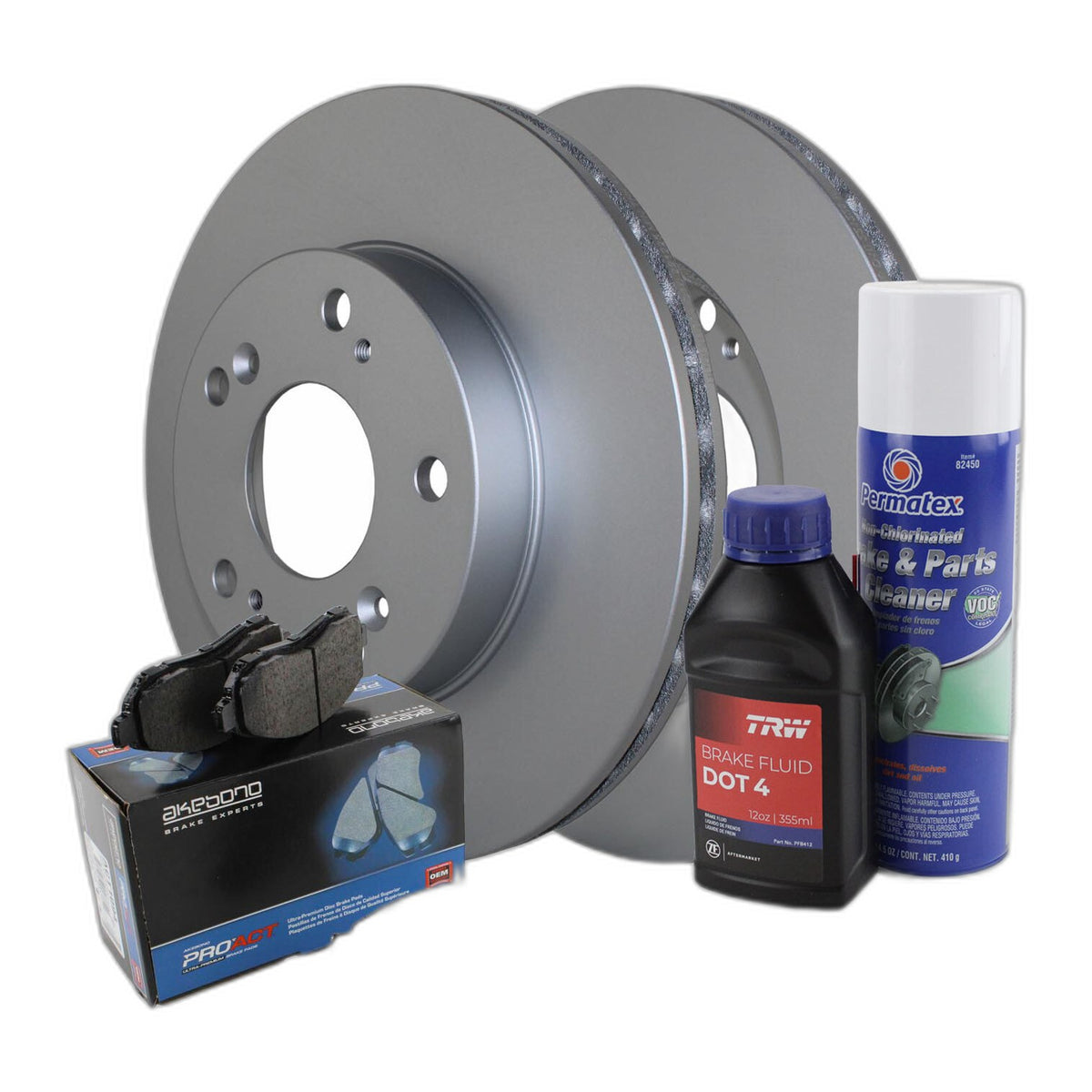 Front Brake Kit 262mm Disc Rotors Akebono ProACT Ceramic Pads For Honda Civic L4