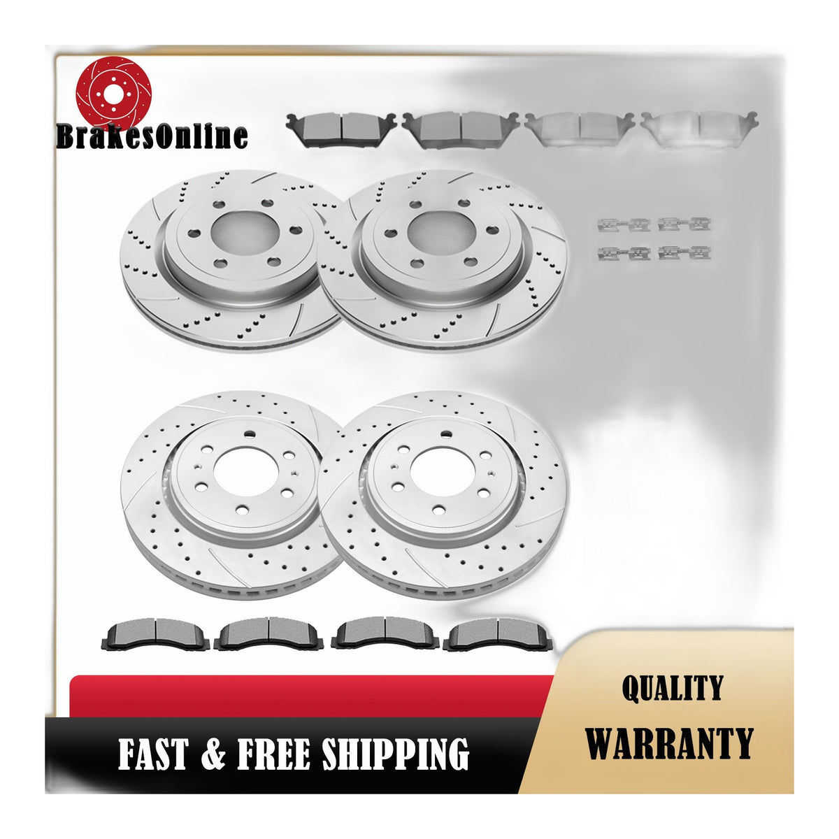 Front Rear Brake Rotors Pads for Ford F-150 2018-2020 Electronic Parking Brakes