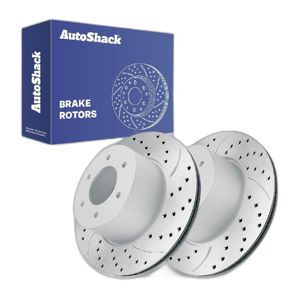 Rear Drilled Slotted Brake Rotors Pair for Ford Bronco 2025