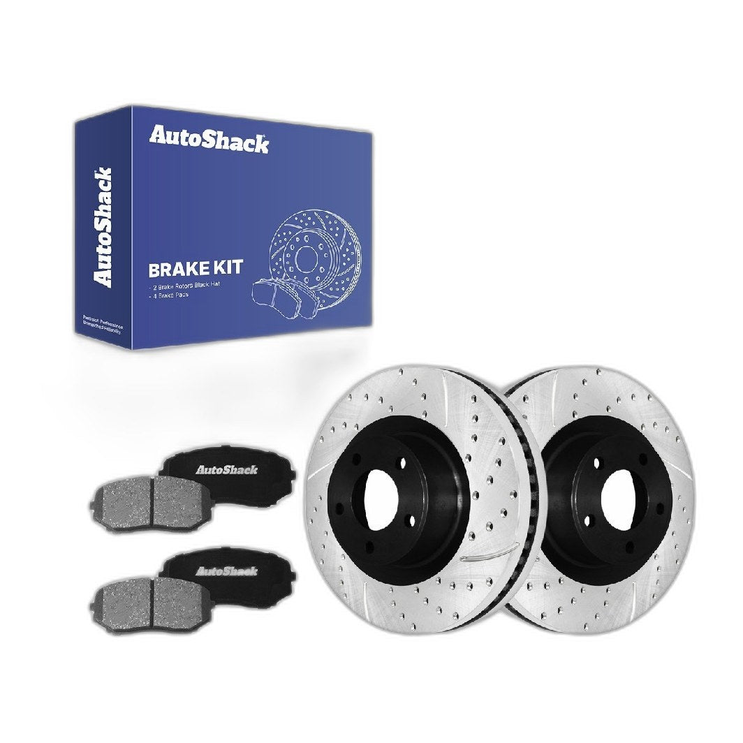 Front Drilled Slotted Brake Rotors Ceramic Pads for Ford Edge 2014