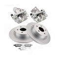 Rear Pair Drilled Rotors Brake Calipers w/Bracket Pads For 2013-2016 Ford Escape