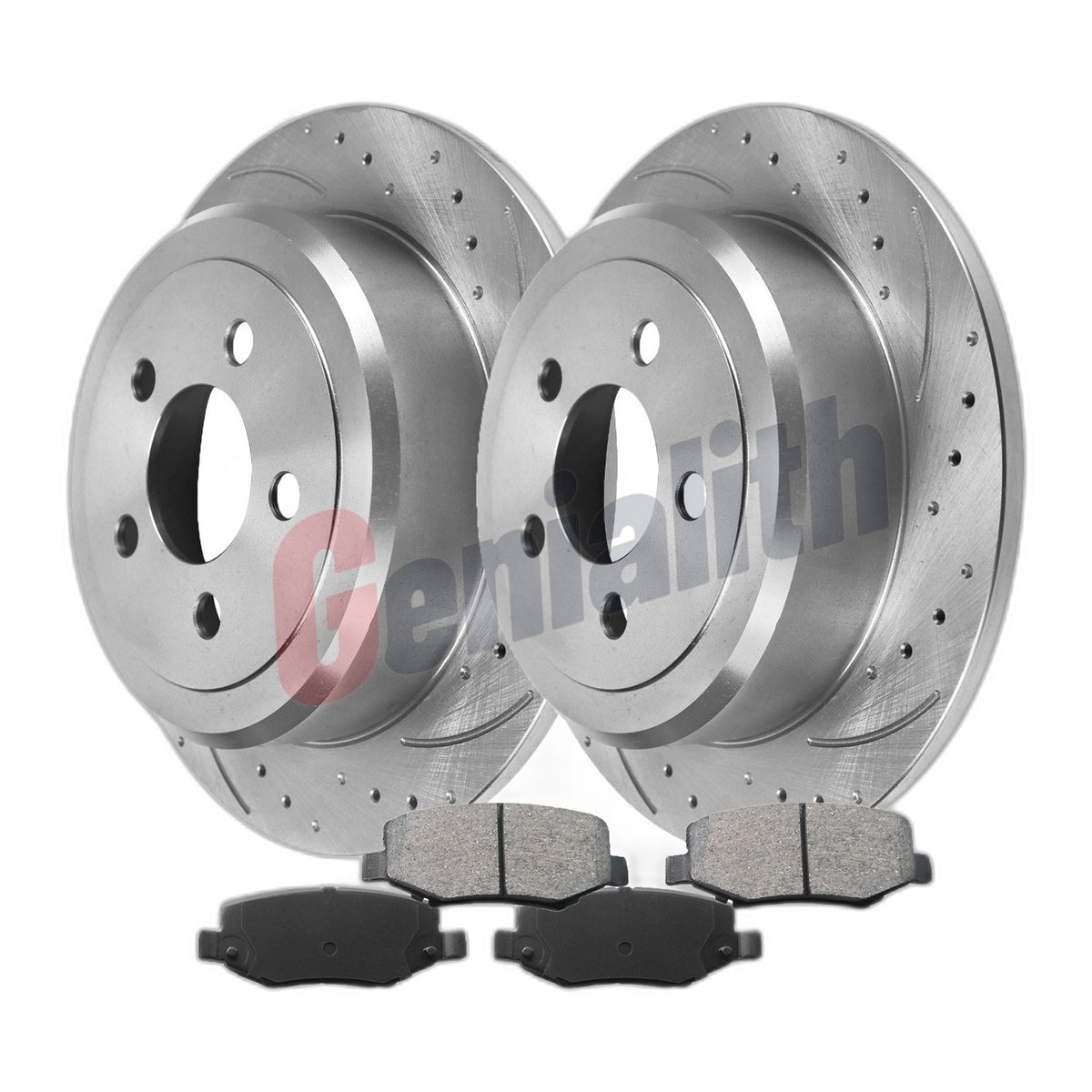 Rear Disc Brake Rotors Brake Pads Kit for 2008 - 2012 Dodge Nitro Jeep Liberty