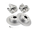 Rear Pair Drilled Rotors Brake Calipers w/Bracket Pads For 2013-2016 Ford Escape