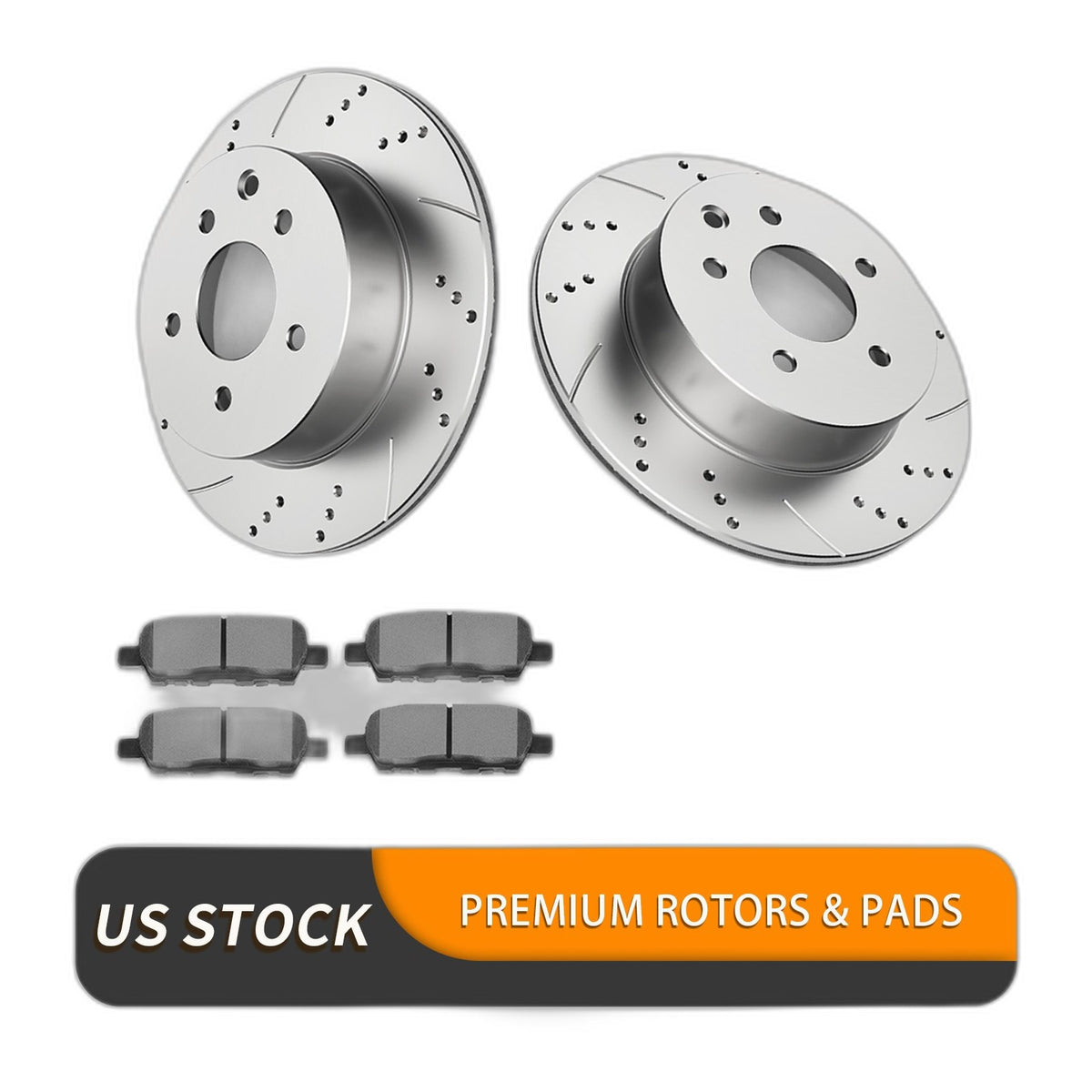 Rear Brake Rotors Ceramic Pads Kit for Nissan Leaf Sport Rogue 14-20 Brakes