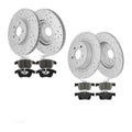 Front Rear Drilled Brake Rotors & Ceramic Pads Kit For Ford Fusion Lincoln MKZ
