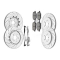Front Rear Drilled Rotors Brake Pads Kits for Ford Explorer Flex Lincoln MKS MKT