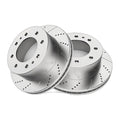 Rear Drilled Brake Rotors Pads Kit for Chevy GMC Silverado Sierra 2500HD 3500HD