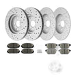 For Toyota Prius Lexus CT200h Front Rear Drilled Brake Rotors + Ceramic Pads Kit