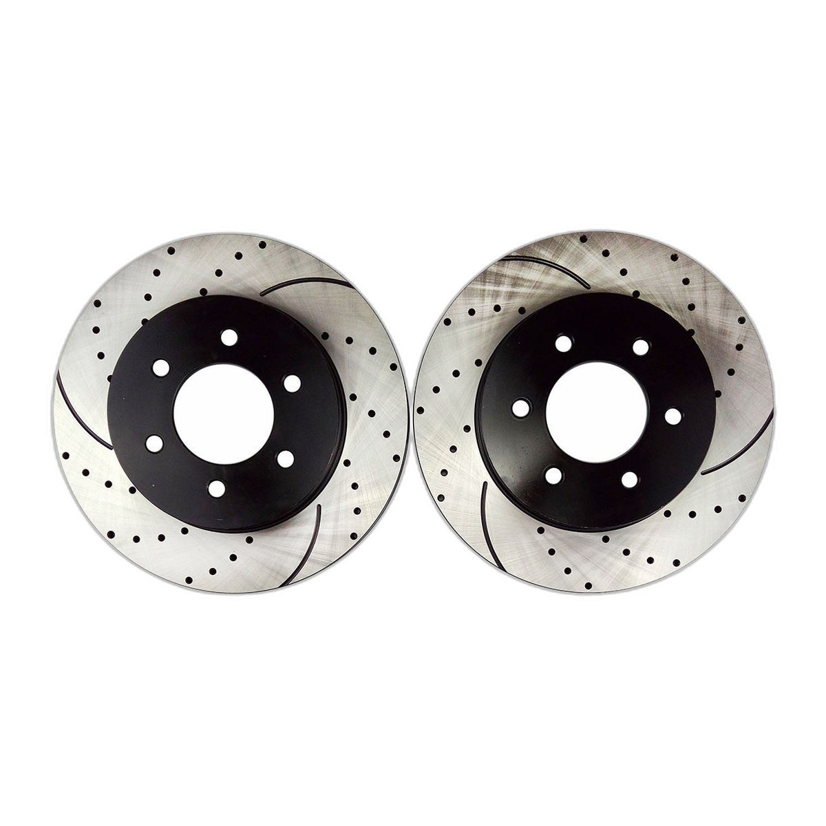 Front Drilled Brake Rotors and Ceramic Pads for 2004 - 2007 2008 Ford F-150 4WD