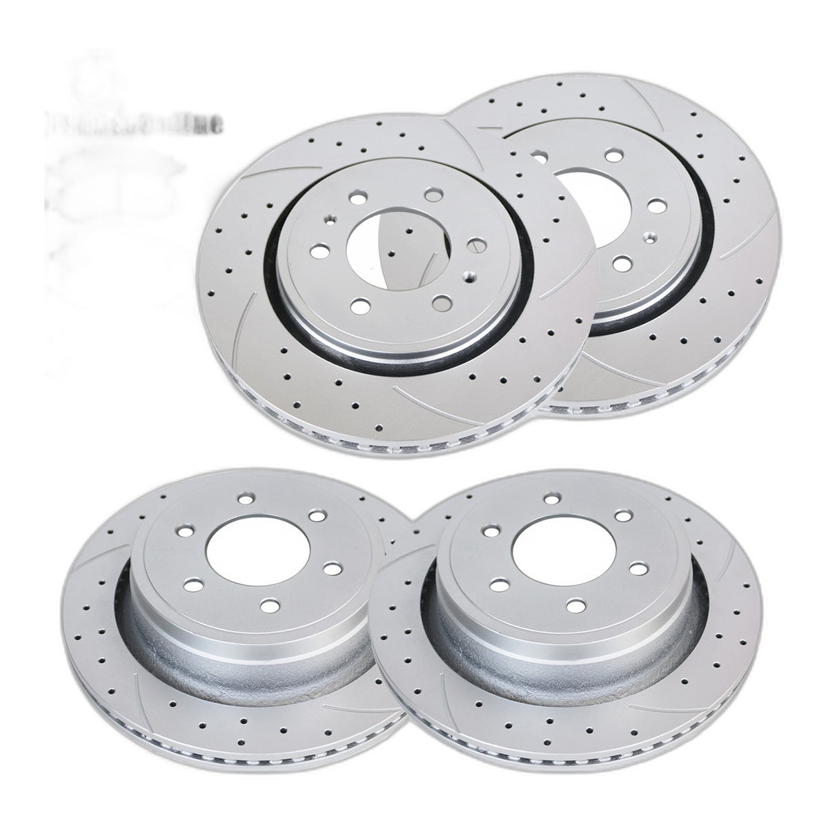 Drilled Slotted Front Rear Brake Rotors and Brake Pads for Ford F-150 2010-2011