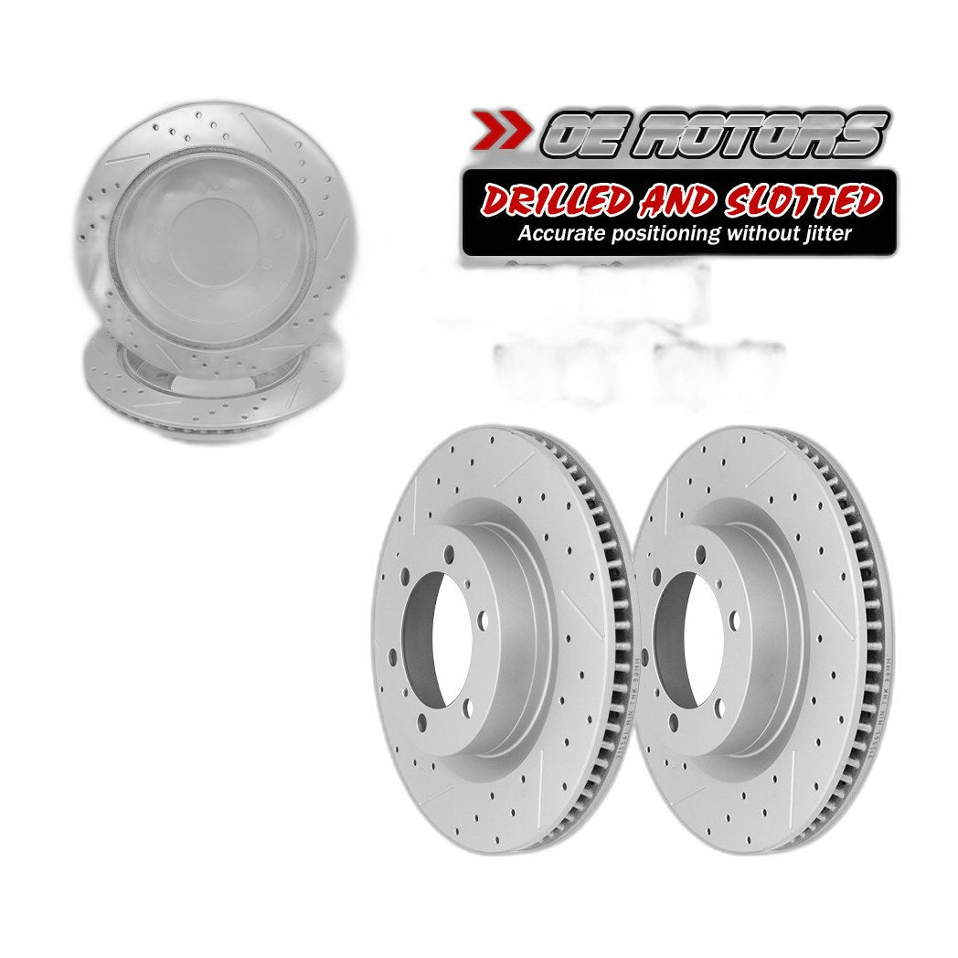 Front & Rear Disc Brake Rotors + Ceramic Pads Kit For Toyota 4Runner Lexus GX460