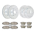 Front Rear Brake Kit for 2.4L Accord Drilled Slotted Rotors Ceramic Pads