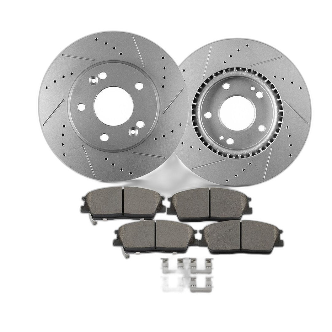 Front Rotors Ceramic Brake Pads Kit for Hyundai Venue 2020-2022 For Kia Soul