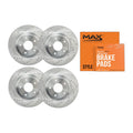 Front & Rear Drilled Brake Rotors + Pads for Ford Explorer Flex Taurus MKT